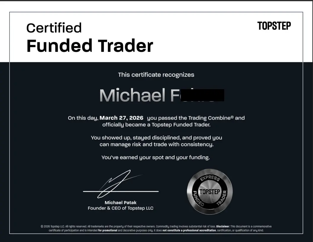 ELALIHOLDING Nachweis – Michael Fehrs Topstep